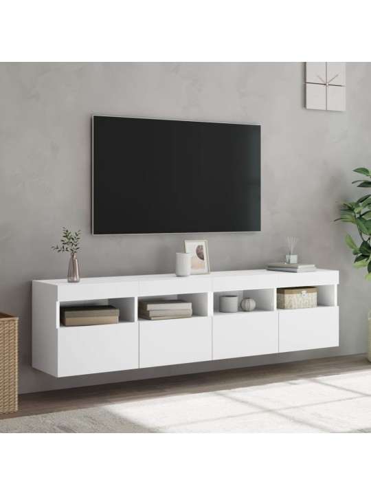 Nástěnné TV skříňky s LED osvětlením 2 ks bílé 80 x 30 x 40 cm