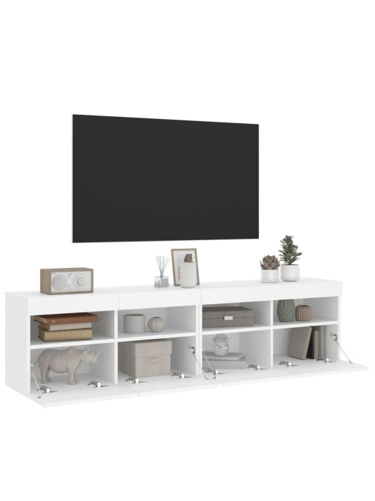 Nástěnné TV skříňky s LED osvětlením 2 ks bílé 80 x 30 x 40 cm