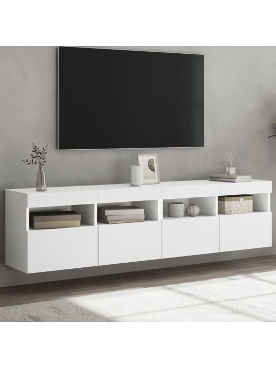 Nástěnné TV skříňky s LED osvětlením 2 ks bílé 80 x 30 x 40 cm