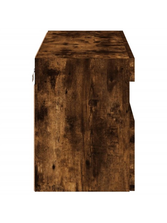 Nástěnná TV skříňka s LED osvětlením kouřový dub 80x30x40 cm