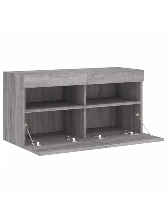 Nástěnná TV skříňka s LED osvětlením šedá sonoma 80x30x40 cm
