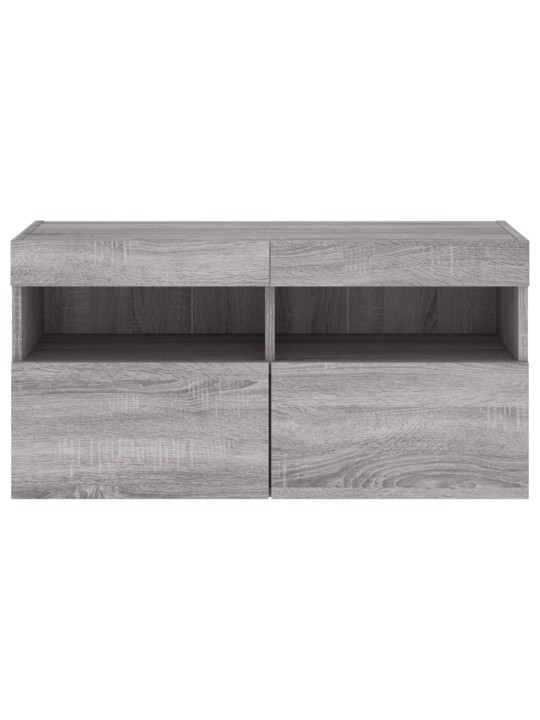 Nástěnná TV skříňka s LED osvětlením šedá sonoma 80x30x40 cm