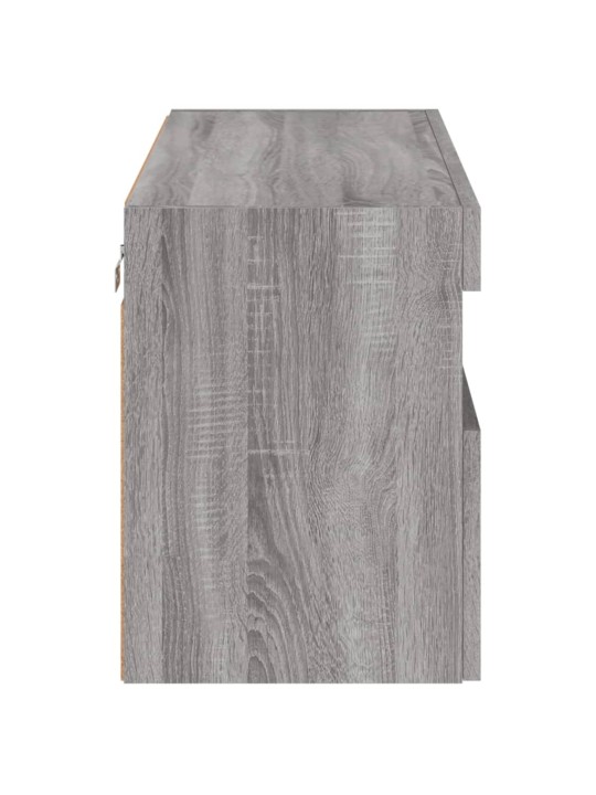 Nástěnná TV skříňka s LED osvětlením šedá sonoma 80x30x40 cm