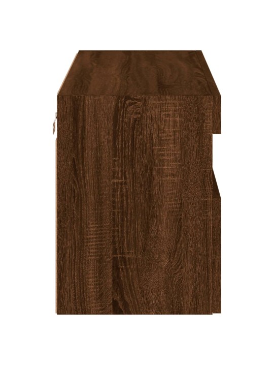Nástěnná TV skříňka s LED osvětlením hnědý dub 80 x 30 x 40 cm