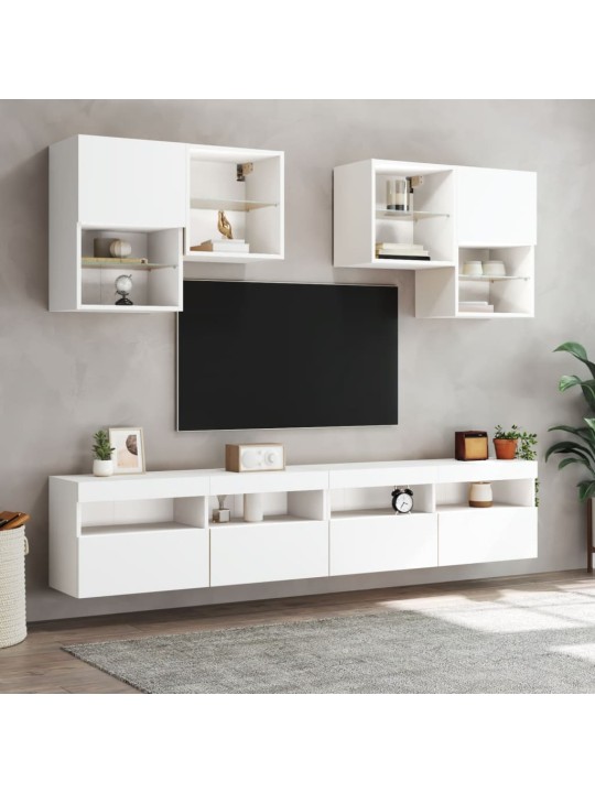 Nástěnná TV skříňka s LED osvětlením bílá 100 x 30 x 40 cm