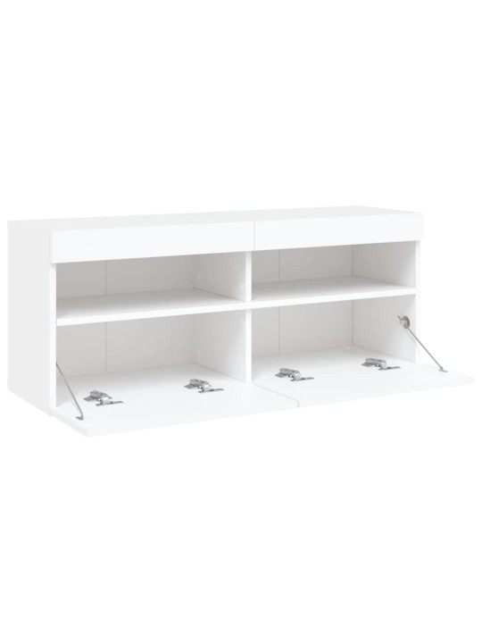 Nástěnná TV skříňka s LED osvětlením bílá 100 x 30 x 40 cm