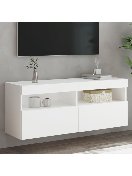 Nástěnná TV skříňka s LED osvětlením bílá 100 x 30 x 40 cm