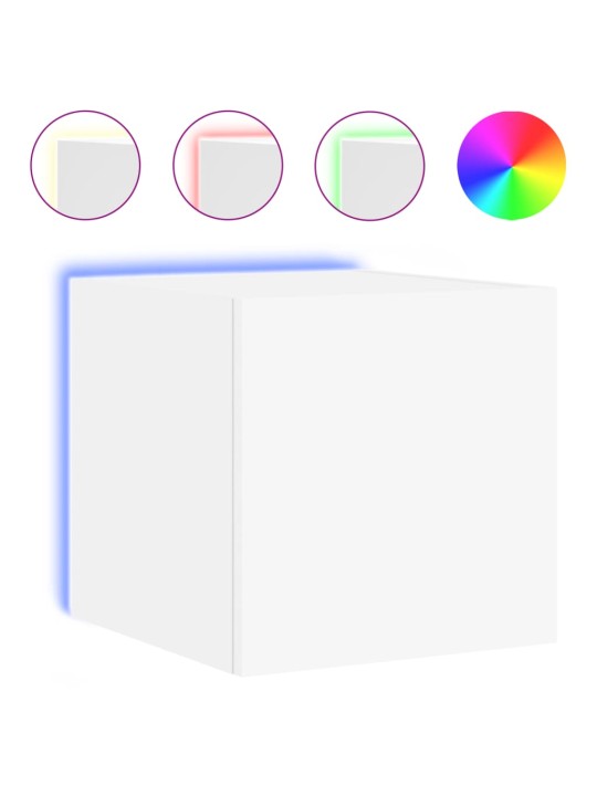 Nástěnná TV skříňka s LED osvětlením bílá 30,5 x 35 x 30 cm