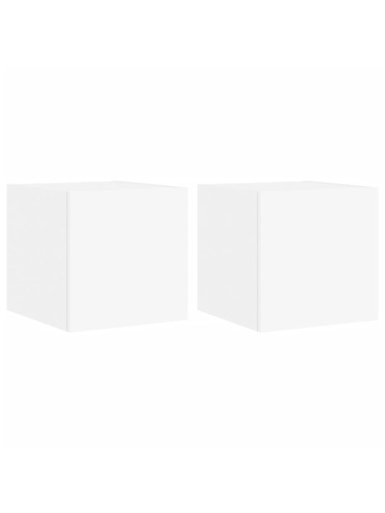 Nástěnné TV skříňky s LED osvětlením 2 ks bílé 30,5x35x30 cm