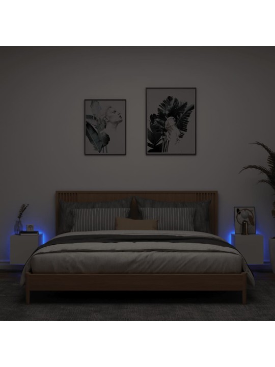 Nástěnné TV skříňky s LED osvětlením 2 ks bílé 30,5x35x30 cm