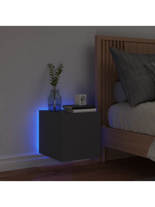 Nástěnná TV skříňka s LED osvětlením černá 30,5 x 35 x 30 cm