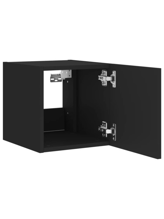 Nástěnná TV skříňka s LED osvětlením černá 30,5 x 35 x 30 cm