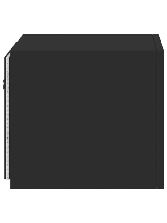 Nástěnná TV skříňka s LED osvětlením černá 30,5 x 35 x 30 cm