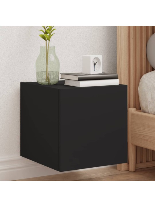 Nástěnná TV skříňka s LED osvětlením černá 30,5 x 35 x 30 cm