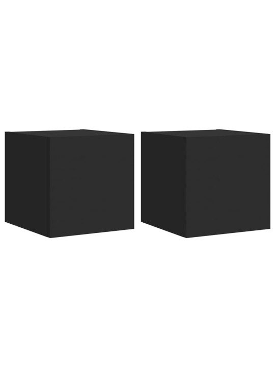 Nástěnné TV skříňky s LED osvětlením 2 ks černé 30,5x35x30 cm