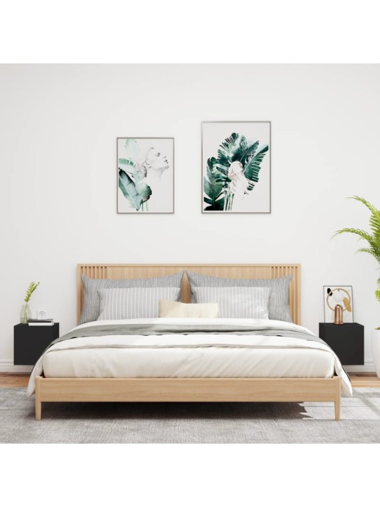 Nástěnné TV skříňky s LED osvětlením 2 ks černé 30,5x35x30 cm