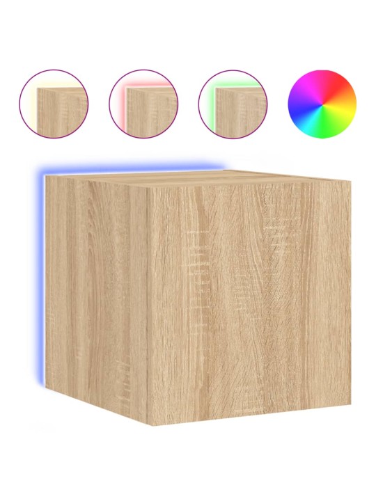 Nástěnná TV skříňka s LED osvětlením dub sonoma 30,5x35x30 cm