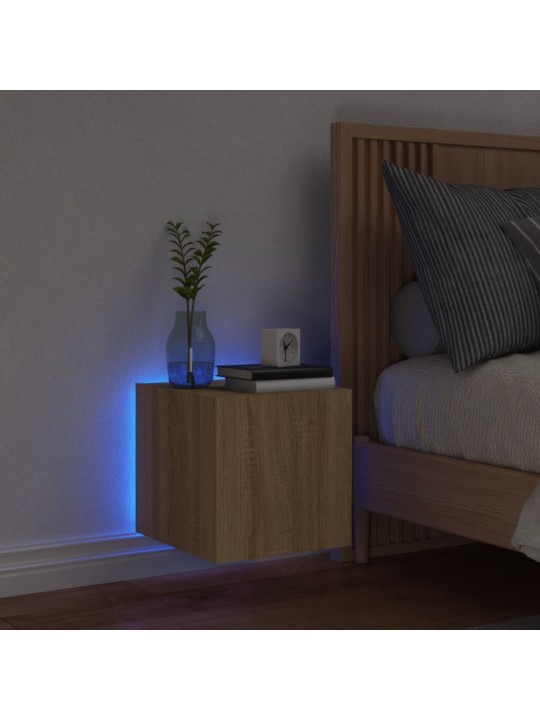 Nástěnná TV skříňka s LED osvětlením dub sonoma 30,5x35x30 cm