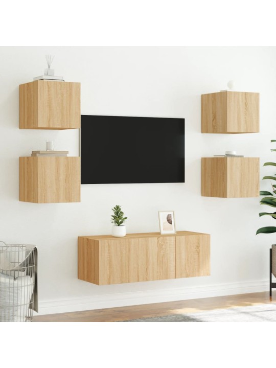 Nástěnná TV skříňka s LED osvětlením dub sonoma 30,5x35x30 cm