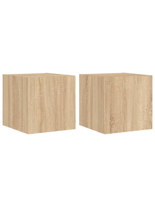 Nástěnné TV skříňky s LED 2 ks dub sonoma 30,5 x 35 x 30 cm