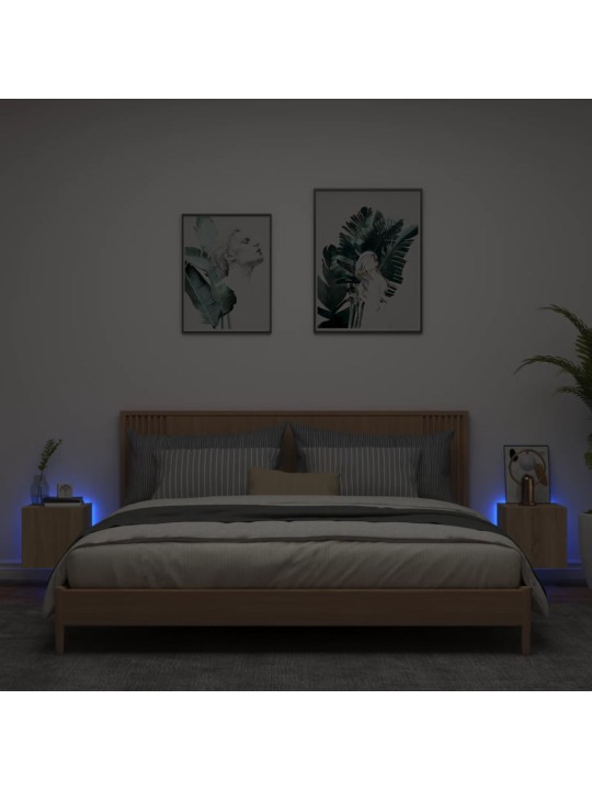 Nástěnné TV skříňky s LED 2 ks dub sonoma 30,5 x 35 x 30 cm