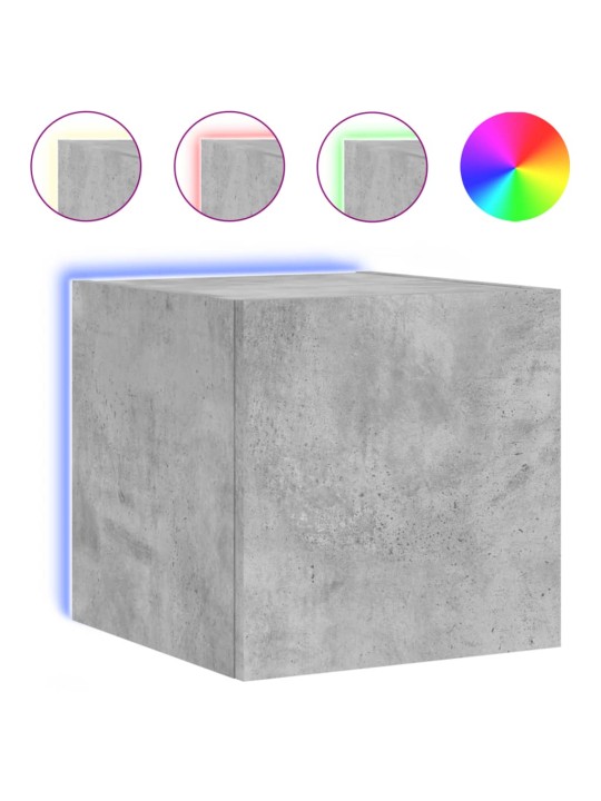 Nástěnná TV skříňka s LED osvětlením betonově šedá 30,5x35x30cm