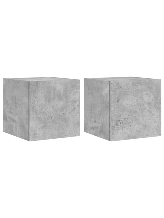 Nástěnné TV skříňky s LED 2 ks betonově šedé 30,5 x 35 x 30 cm