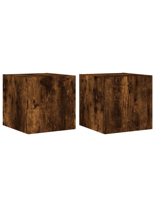 Nástěnné TV skříňky s LED 2 ks kouřový dub 30,5 x 35 x 30 cm