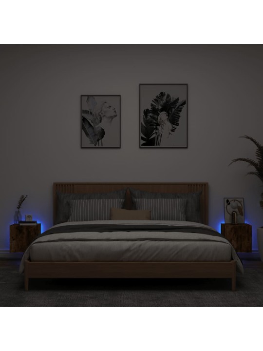 Nástěnné TV skříňky s LED 2 ks kouřový dub 30,5 x 35 x 30 cm