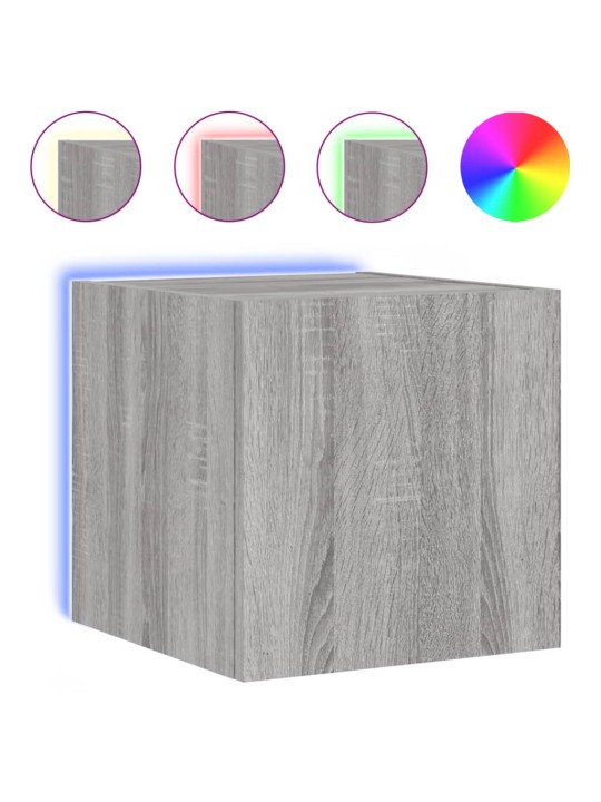 Nástěnná TV skříňka s LED osvětlením šedá sonoma 30,5x35x30 cm