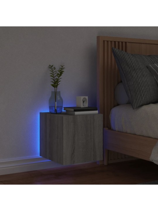 Nástěnná TV skříňka s LED osvětlením šedá sonoma 30,5x35x30 cm