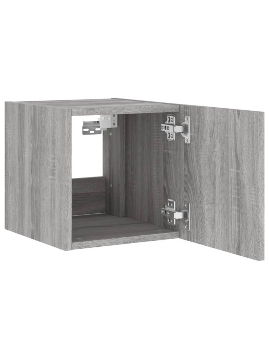 Nástěnná TV skříňka s LED osvětlením šedá sonoma 30,5x35x30 cm