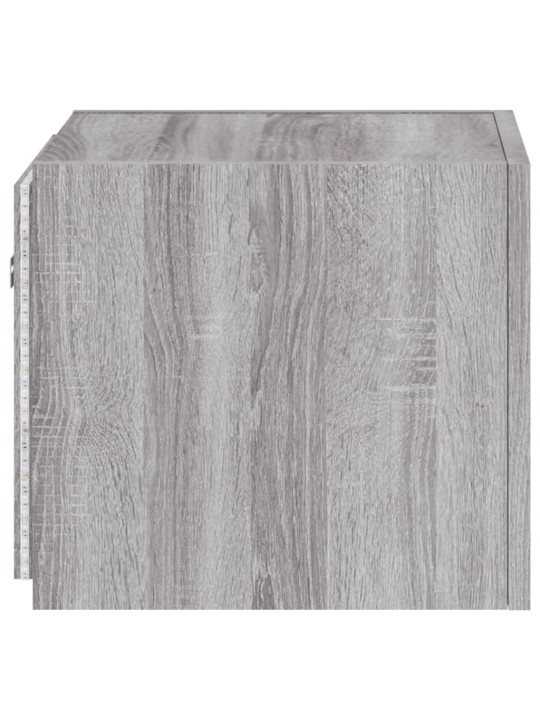 Nástěnná TV skříňka s LED osvětlením šedá sonoma 30,5x35x30 cm