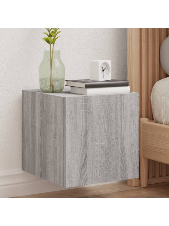 Nástěnná TV skříňka s LED osvětlením šedá sonoma 30,5x35x30 cm