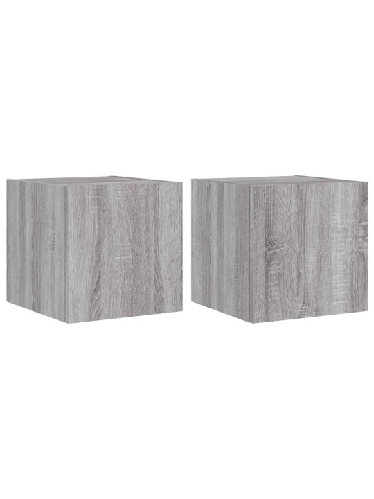 Nástěnné TV skříňky s LED 2 ks šedé sonoma 30,5 x 35 x 30 cm