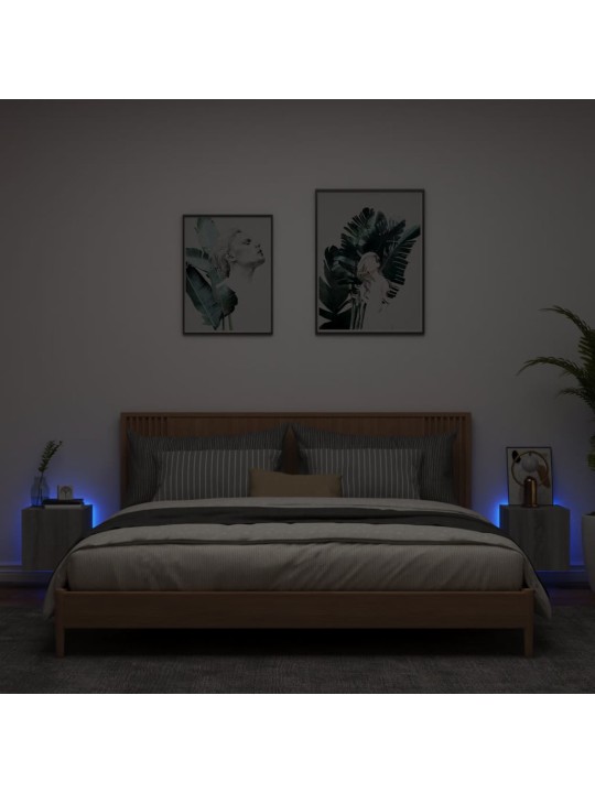 Nástěnné TV skříňky s LED 2 ks šedé sonoma 30,5 x 35 x 30 cm