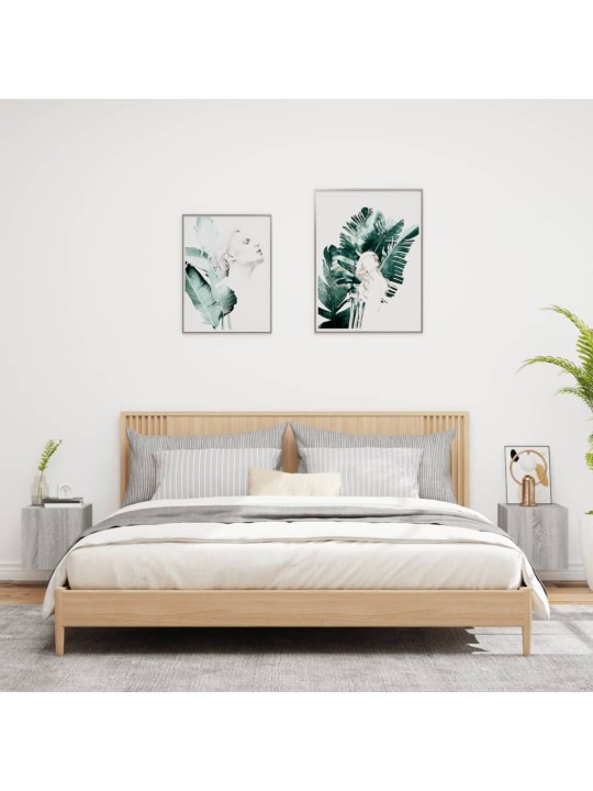 Nástěnné TV skříňky s LED 2 ks šedé sonoma 30,5 x 35 x 30 cm