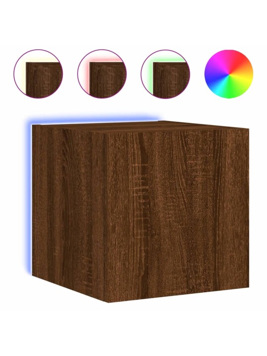 Nástěnná TV skříňka s LED osvětlením hnědý dub 30,5x35x30 cm