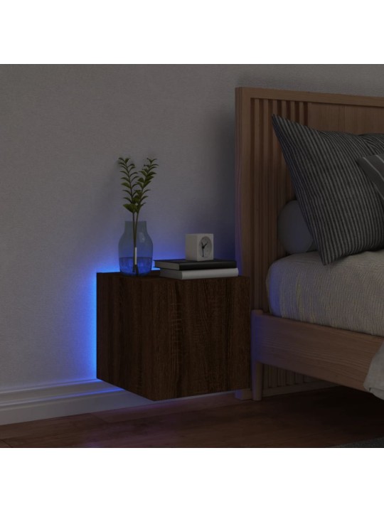 Nástěnná TV skříňka s LED osvětlením hnědý dub 30,5x35x30 cm