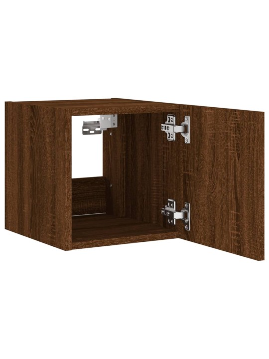 Nástěnná TV skříňka s LED osvětlením hnědý dub 30,5x35x30 cm