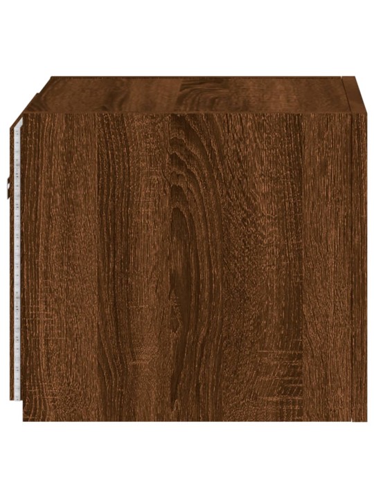 Nástěnná TV skříňka s LED osvětlením hnědý dub 30,5x35x30 cm