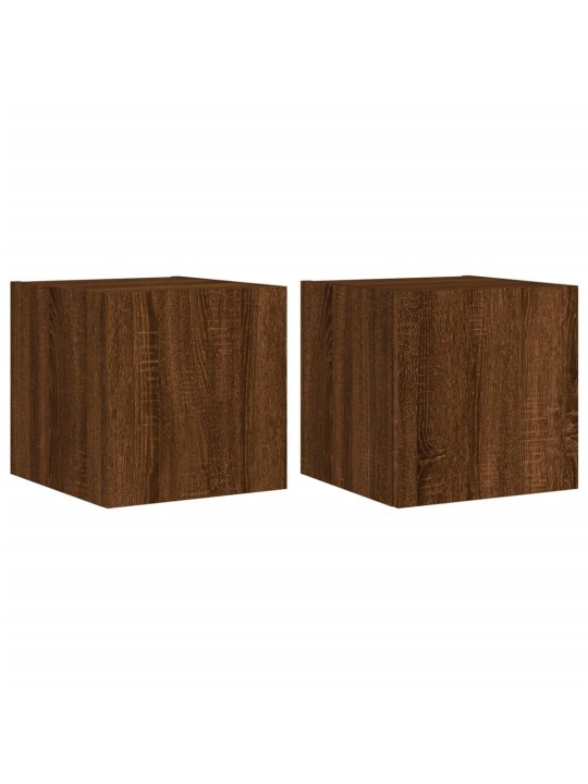 Nástěnné TV skříňky s LED 2 ks hnědý dub 30,5 x 35 x 30 cm