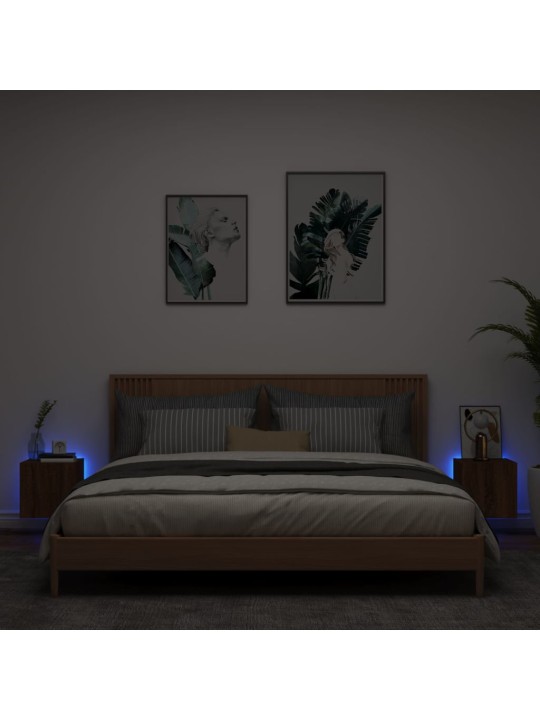 Nástěnné TV skříňky s LED 2 ks hnědý dub 30,5 x 35 x 30 cm