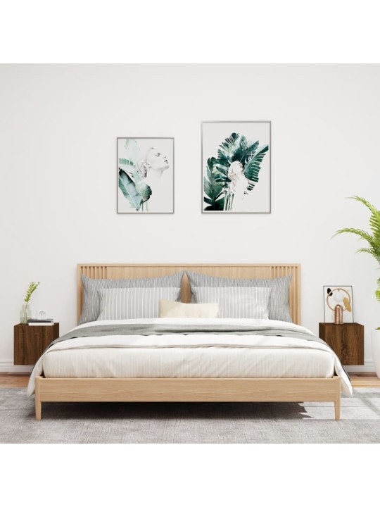 Nástěnné TV skříňky s LED 2 ks hnědý dub 30,5 x 35 x 30 cm