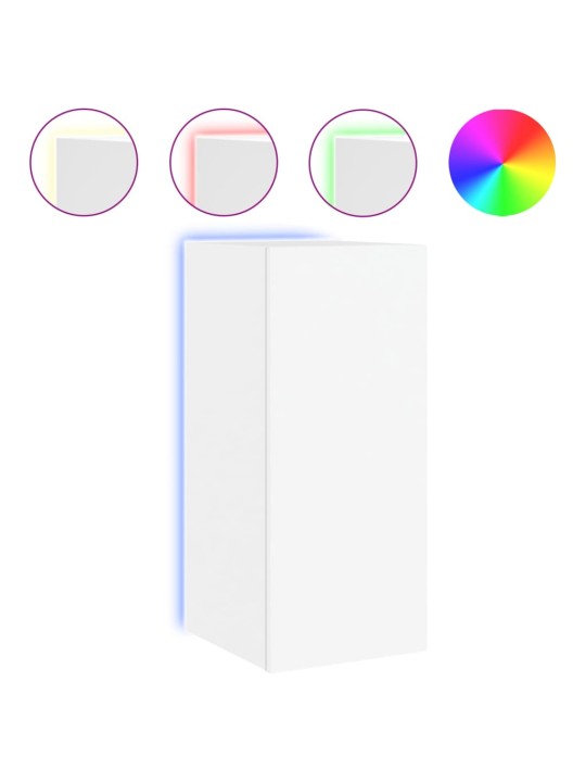 Nástěnná TV skříňka s LED osvětlením bílá 30,5 x 35 x 70 cm