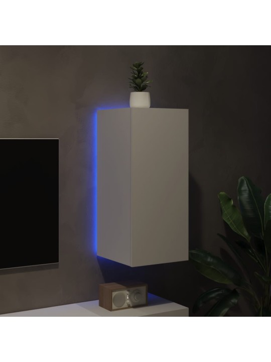 Nástěnná TV skříňka s LED osvětlením bílá 30,5 x 35 x 70 cm
