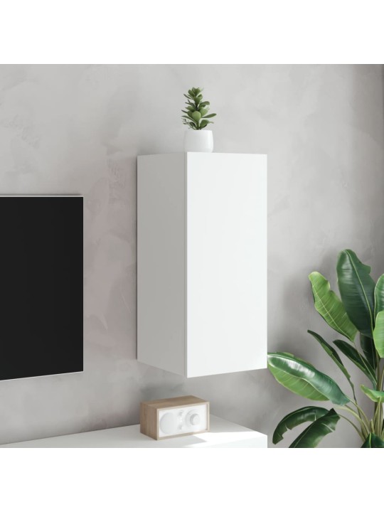 Nástěnná TV skříňka s LED osvětlením bílá 30,5 x 35 x 70 cm