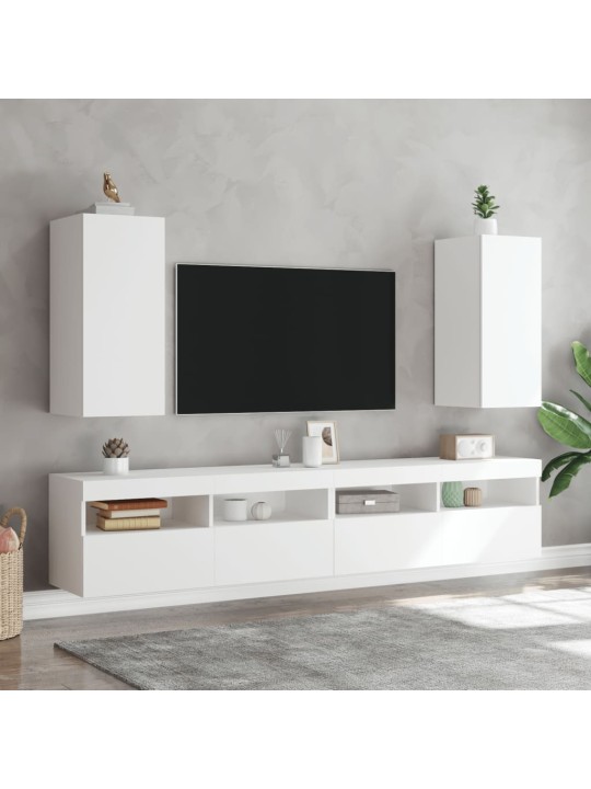 Nástěnná TV skříňka s LED osvětlením bílá 30,5 x 35 x 70 cm