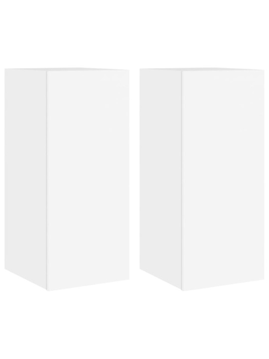 Nástěnné TV skříňky s LED osvětlením 2 ks bílé 30,5x35x70 cm