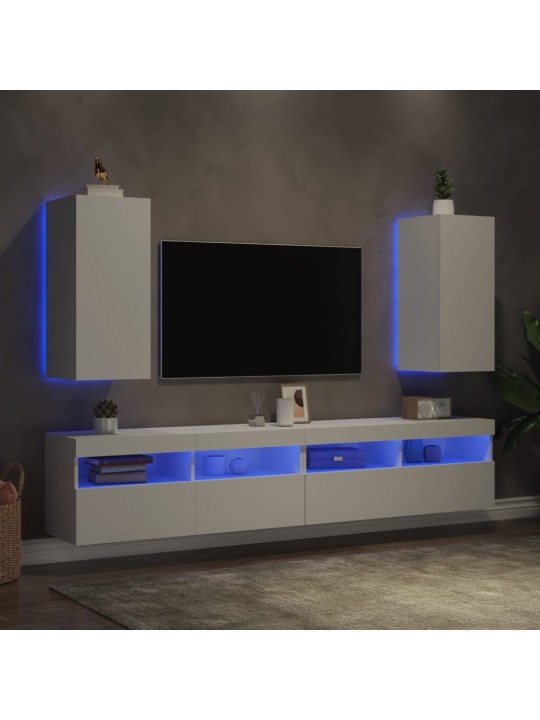 Nástěnné TV skříňky s LED osvětlením 2 ks bílé 30,5x35x70 cm